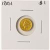 Image 1 : 1851 $1 Liberty Head Gold Dollar Coin