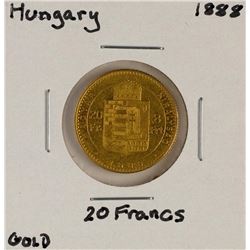 1888 Hungary 20 Francs Gold Coin