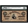 Image 1 : 1864 $50 Confederate States of America Note T-66 PMG Choice About Uncirculated 5