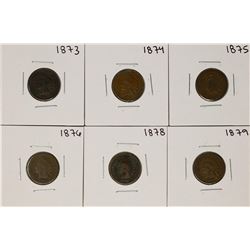 Set of 1873-1879 (No 1877) Indian Head Cent Coins