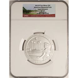 2019-P American Memorial Park 5 Ounce Silver Coin NGC SP69 Early Releases