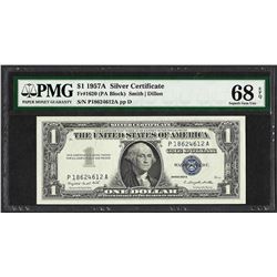 1957A $1 Silver Certificate Note Fr.1620 PMG Superb Gem Uncirculated 68EPQ