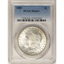 1885 $1 Morgan Silver Dollar Coin PCGS MS64+ Nice Reverse Toning