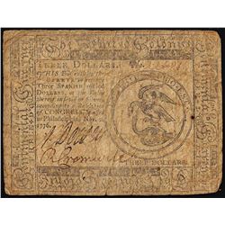 November 2, 1776 $3 Continental Currency Note