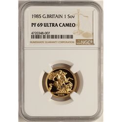 1985 Great Britain Sovereign Gold Coin NGC PF69 Ultra Cameo