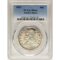 1832 Small Letters Capped Bust Half Dollar Coin PCGS MS61