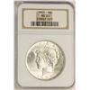 Image 1 : 1923 $1 Peace Silver Dollar Coin NGC MS65