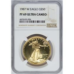 1987-W $50 American Gold Eagle Coin NGC PF69 Ultra Cameo