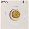 Image 1 : 1853 $1 Liberty Head Gold Dollar Coin