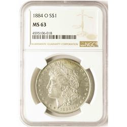 1884-O $1 Morgan Silver Dollar Coin NGC MS63