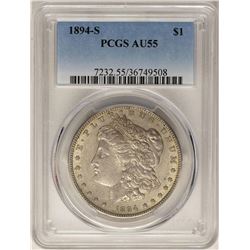 1894-S $1 Morgan Silver Dollar Coin PCGS AU55