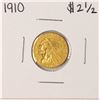 Image 1 : 1910 $2 1/2 Indian Head Quarter Eagle Gold Coin