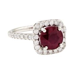 14KT White Gold 2.10 ctw Ruby and Diamond Ring