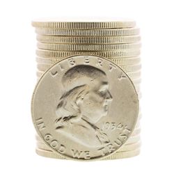 Roll of (20) Brilliant Uncirculated 1954-D Franklin Half Dollar Coins