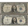 Image 1 : Lot of (2) 1935A $1 Experimental "S" Silver Certificate Note