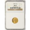 Image 1 : 1928 $2 1/2 Indian Head Quarter Eagle Gold Coin NGC MS63