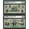 Image 1 : Matching Low Serial 1872 $20 & $50 South Carolina Obsolete Notes PMG Gem Unc. 65