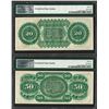 Image 2 : Matching Low Serial 1872 $20 & $50 South Carolina Obsolete Notes PMG Gem Unc. 65