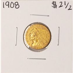 1908 $2 1/2 Indian Head Quarter Eagle Gold Coin