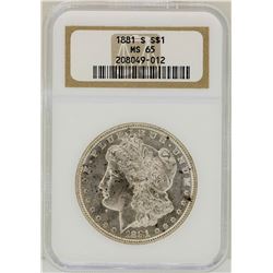 1881-S $1 Morgan Silver Dollar Coin NGC MS65