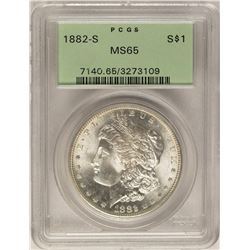 1882-S $1 Morgan Silver Dollar Coin PCGS MS65 Old Green Holder