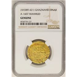 AH389-421 Ghaznavid Dinar A-1607 Mahmud Gold Coin NGC Genuine