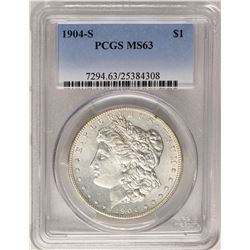 1904-S $1 Morgan Silver Dollar Coin PCGS MS63