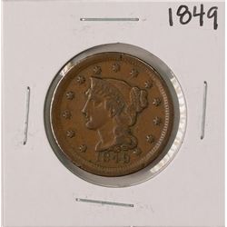 1849 Braided Hair Large Cent Coin