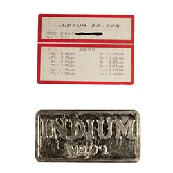 1.034 Kilogram 99.99% Indium Metal Bar