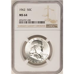 1962 Franklin Half Dollar Coin NGC MS64