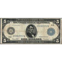 1914 $5 Federal Reserve Note Ohio