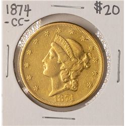 1874-CC $20 Liberty Head Double Eagle Gold Coin