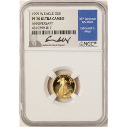 1995-W $5 American Gold Eagle Proof Coin NGC PF70 W/Edmund C. Moy Signature