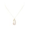 Image 1 : 14KT Yellow Gold 0.10 ctw Diamond and Freshwater Pearl Pendant with Chain