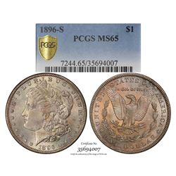 1896-S $1 Morgan Silver Dollar Coin PCGS MS65