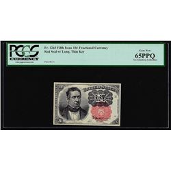 1874 Fifth Issue Ten Cent Fractional Currency Note PCGS Gem New 65PPQ