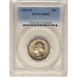 1932-D Washington Quarter Coin PCGS MS62