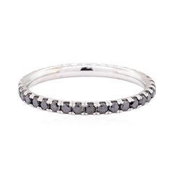 14KT White Gold 1.00 ctw Black Diamond Eternity Ring