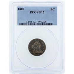 1807 Draped Bust Dime Coin PCGS F12