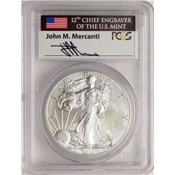 2013-W $1 American Silver Eagle Coin PCGS MS70 Mercanti Signature