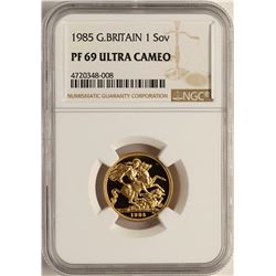 1985 Great Britain Sovereign Gold Coin NGC PF69 Ultra Cameo