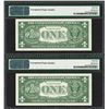 Image 2 : (2) Consecutive 1957B $1 Silver Certificate STAR Notes PMG Superb Gem Unc. 69PPQ