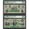 Image 1 : Fancy Serial Pair 1872 $20 & $50 South Carolina Obsolete Notes PMG Superb Gem Un