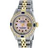 Image 2 : Rolex Ladies Two Tone 14K Pink MOP Diamond Ruby & Sapphire Datejust Wriswatch