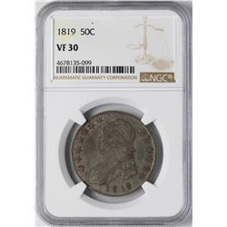 1819 Capped Bust Half Dollar Coin NGC VF30