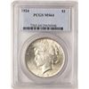 Image 1 : 1924 $1 Peace Silver Dollar Coin PCGS MS64