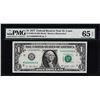 Image 1 : 1977 $1 Federal Reserve Note St Louis PMG Gem Uncirculated 65EPQ Low Serial Numb