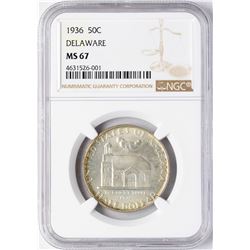 1936 Delaware Tercentenary Commemorative Half Dollar Coin NGC MS67