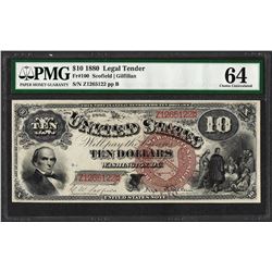 1880 $10 Jackass Legal Tender Note Fr.100 PMG Choice Uncirculated 64