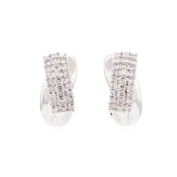 18KT White Gold 1.13 ctw Diamond Earrings